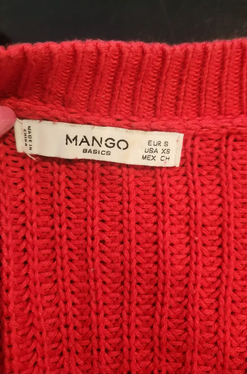 Suéter rojo de punto para mujer - 2