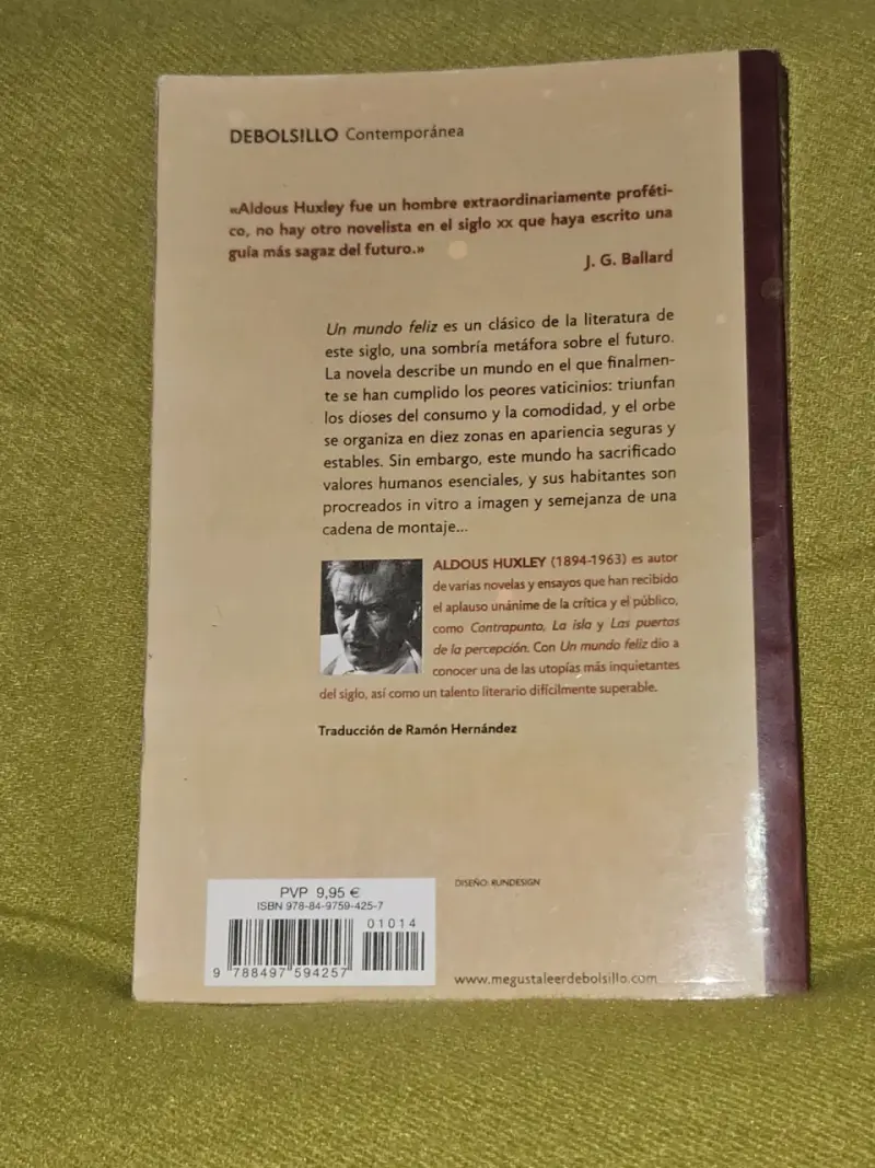Libro 'Un mundo feliz' de Aldous Huxley - 2