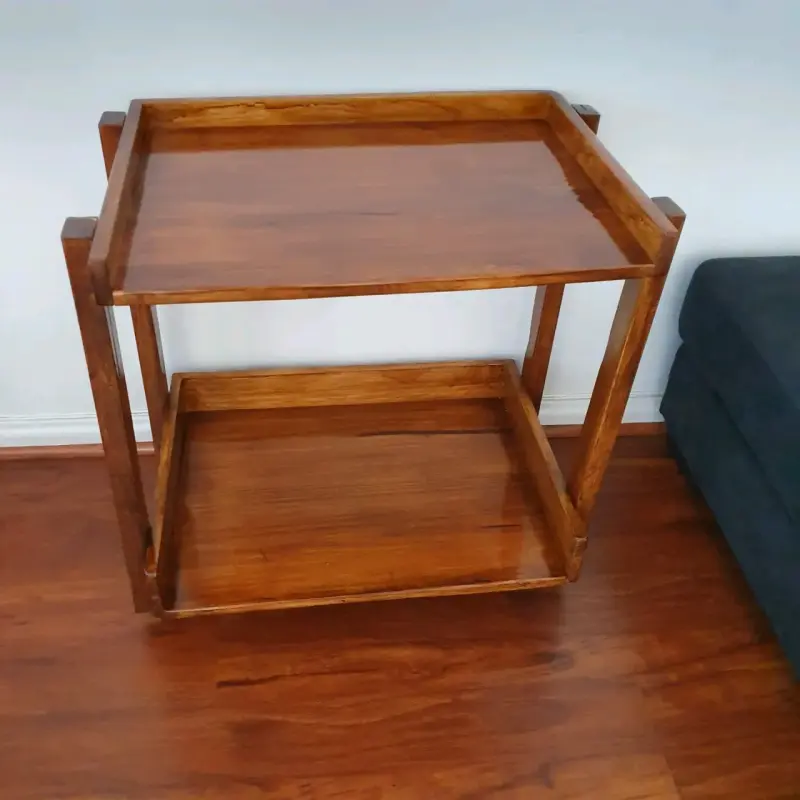 Carro de madera para servir con dos niveles - 2