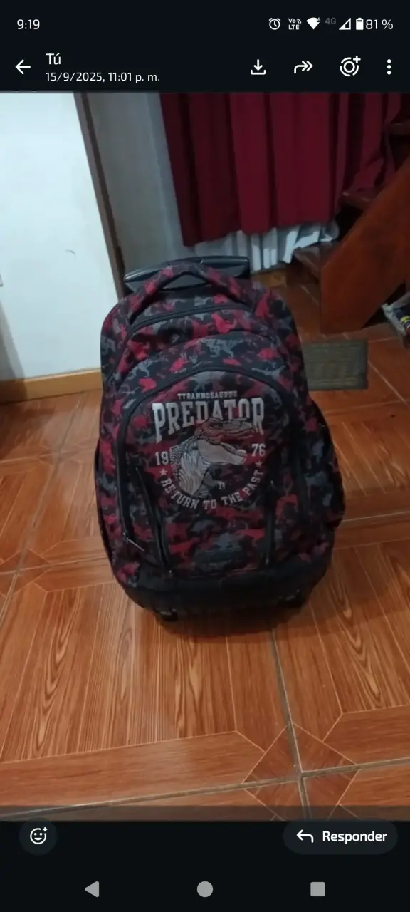 Mochila con ruedas Predator estampado dinosaurio - 1