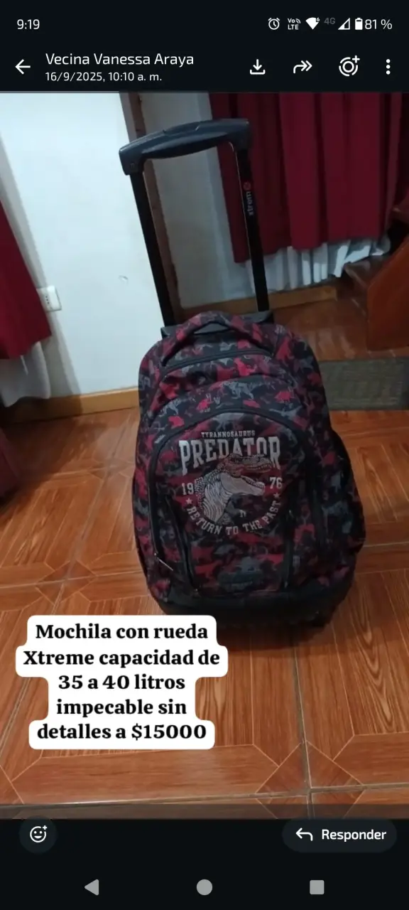 Mochila con ruedas Predator estampado dinosaurio - 2