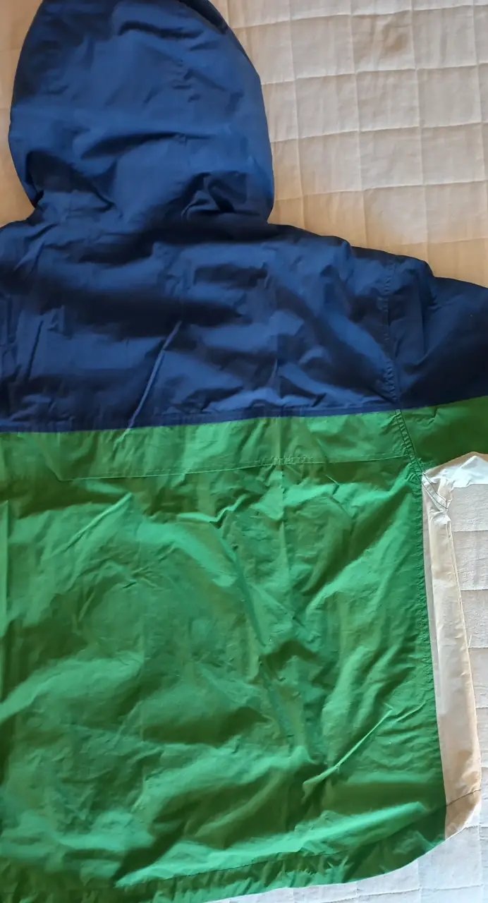 Cortaviento Old Navy azul y verde con capucha - 5