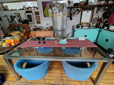 Mesa de comedor de vidrio 6 puestos - miniatura 4