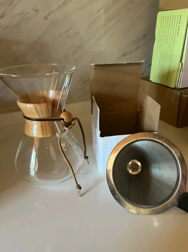 Cafetera de vidrio con filtro y jarra 360ml - 4