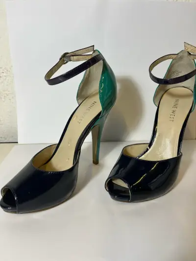 Tacones Nine West azul y verde TALLA 35 - miniatura 1