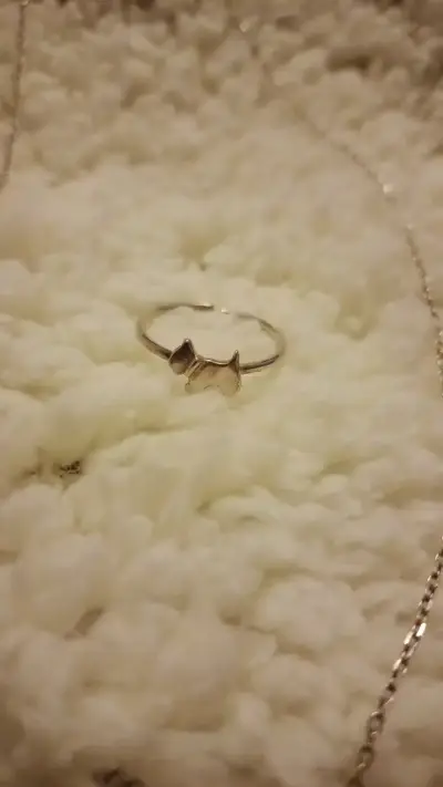 Collar de plata de perrito + anillo ajustable - miniatura 2