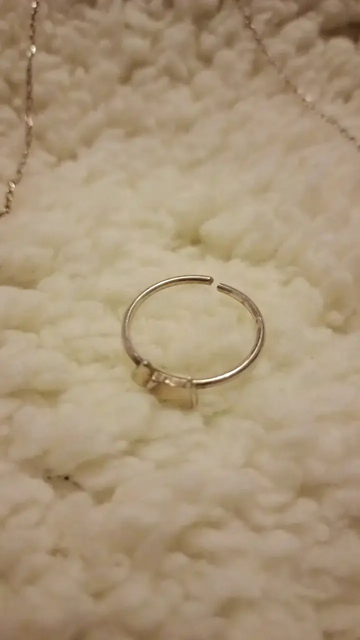 Collar de plata de perrito + anillo ajustable - 3