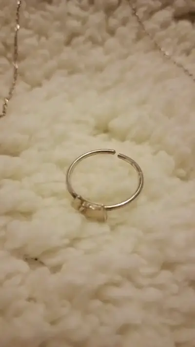 Collar de plata de perrito + anillo ajustable - miniatura 3