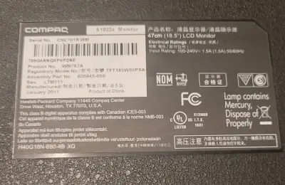 Monitor Compaq 18.5 pulgadas HD - miniatura 3