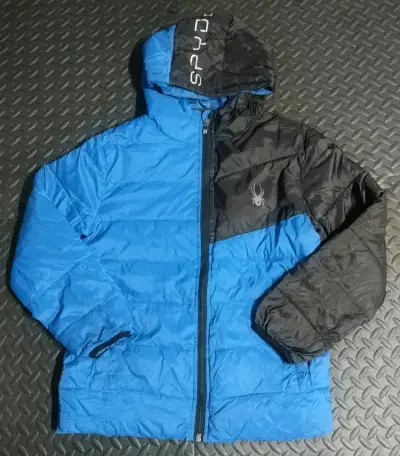 Chaqueta Spyder niño azul y negra con capucha - miniatura 2