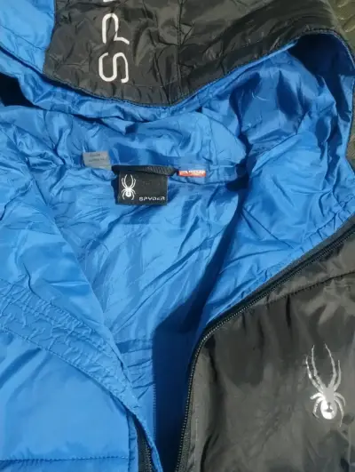 Chaqueta Spyder niño azul y negra con capucha - miniatura 3