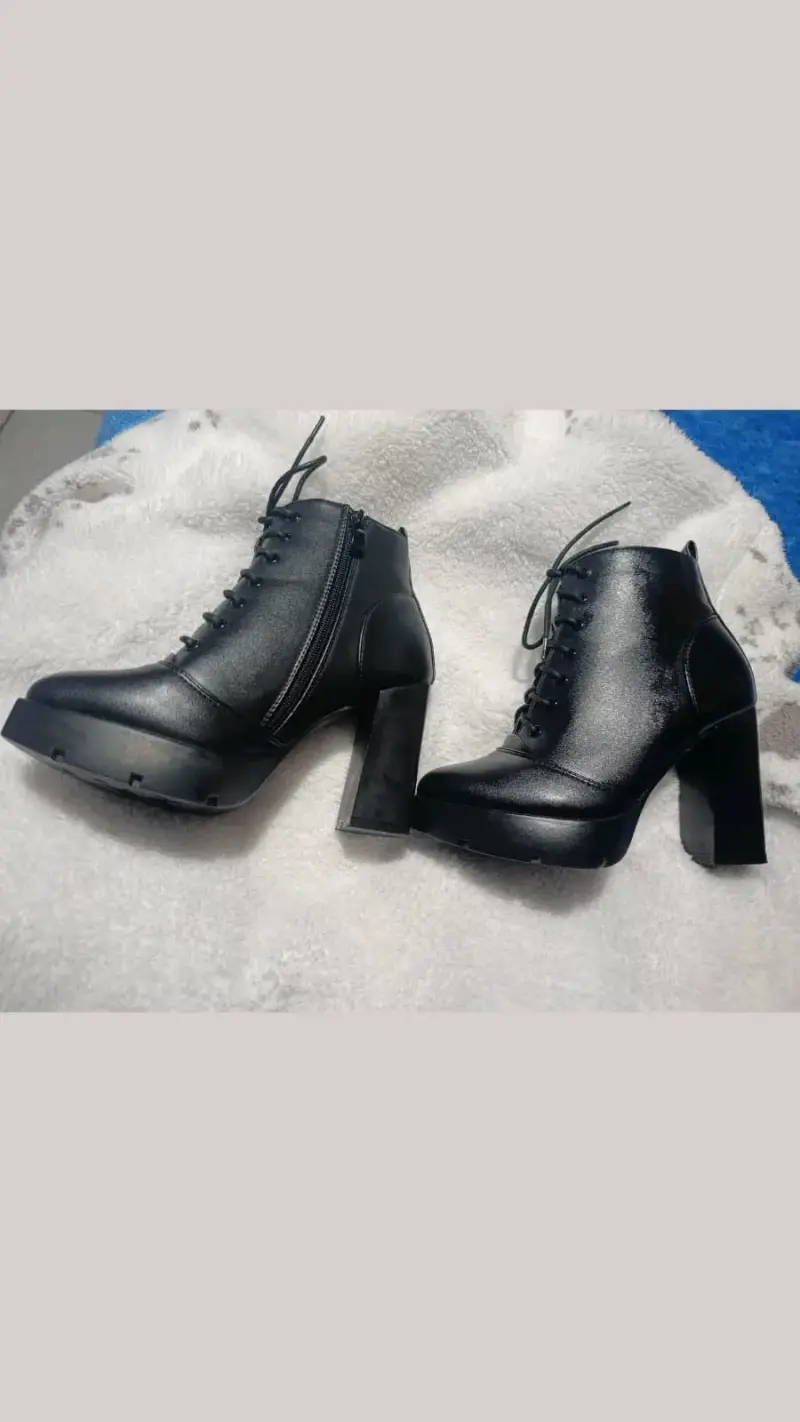 Botines negros de cuero talla 36 - 2