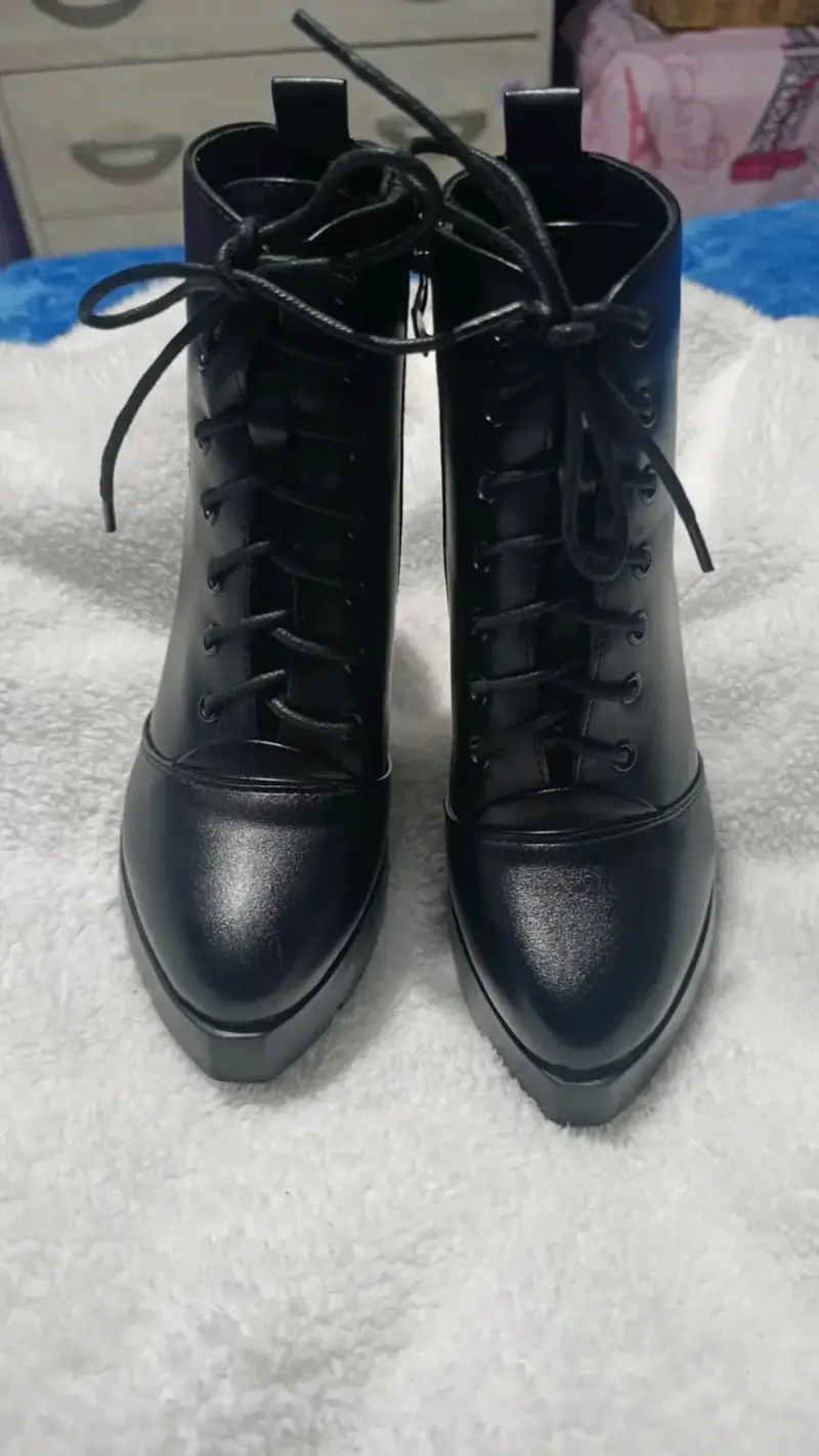 Botines negros de cuero talla 36 - 3