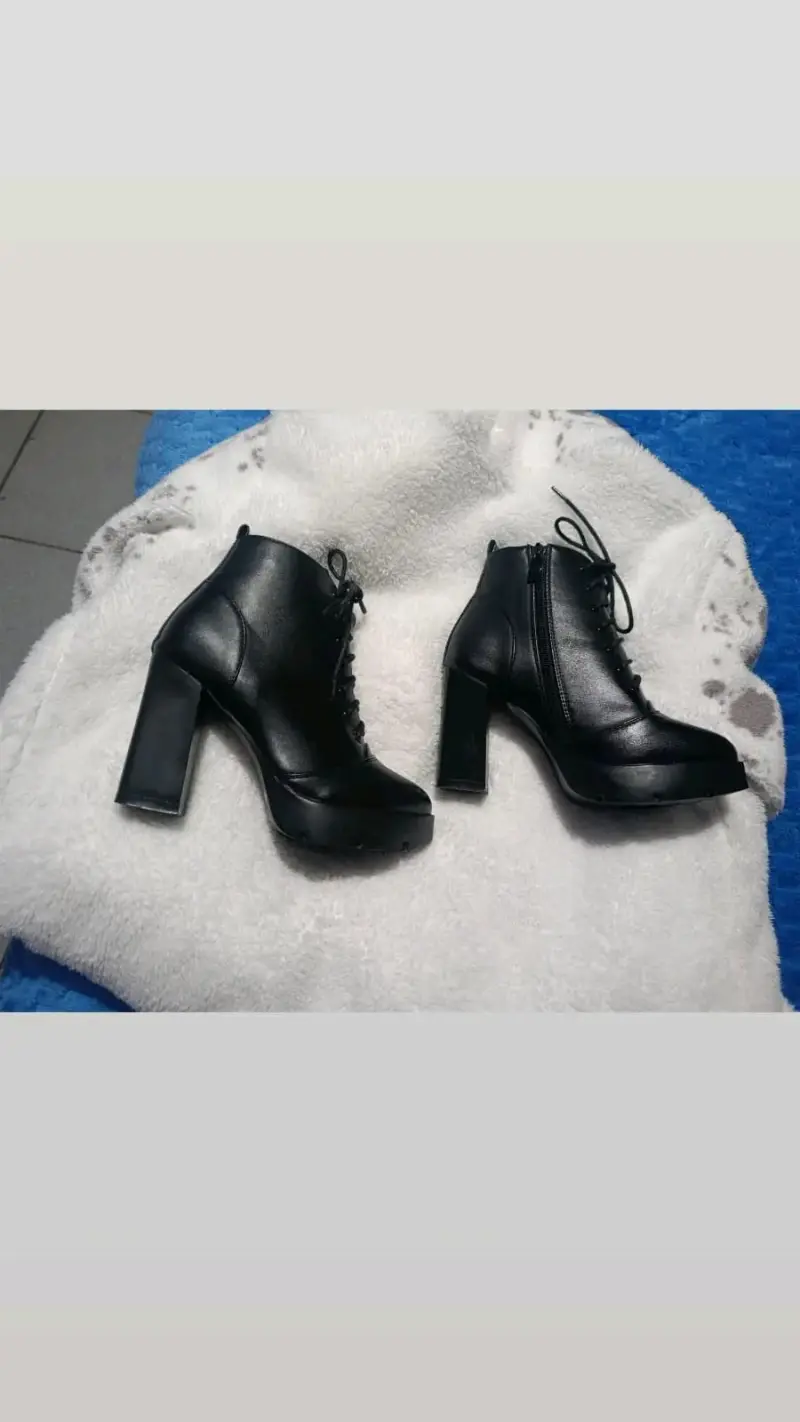 Botines negros de cuero talla 36 - 4