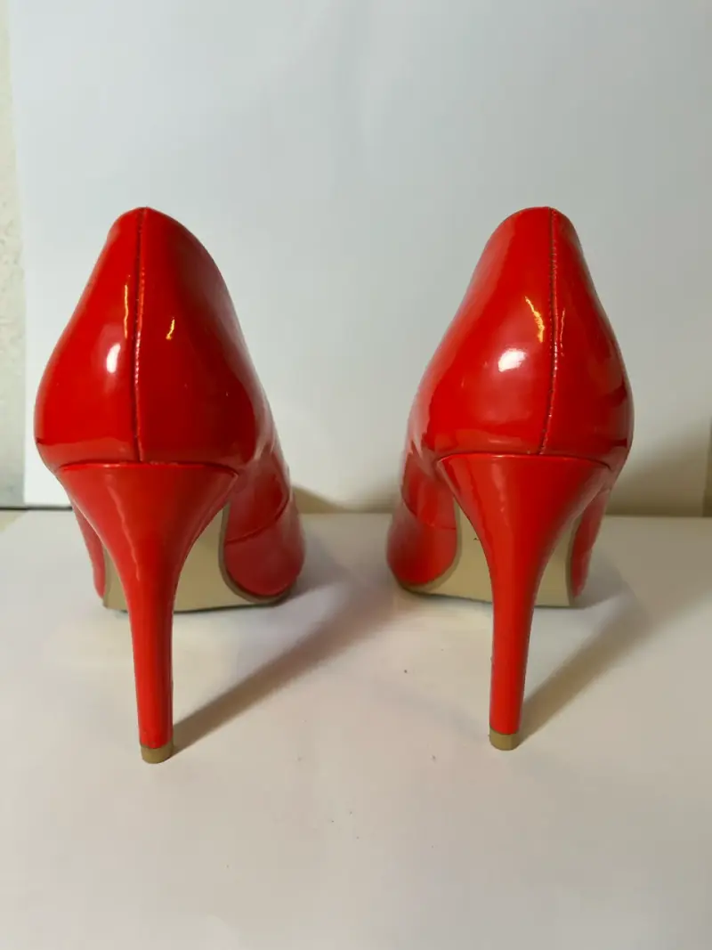 Zapatos de tacón rojo charol elegante TALLA 35 - 3