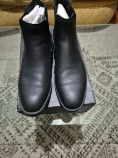 Botines de cuero negro para hombre - miniatura 1