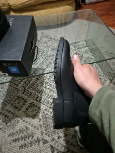Botines de cuero negro para hombre - miniatura 3