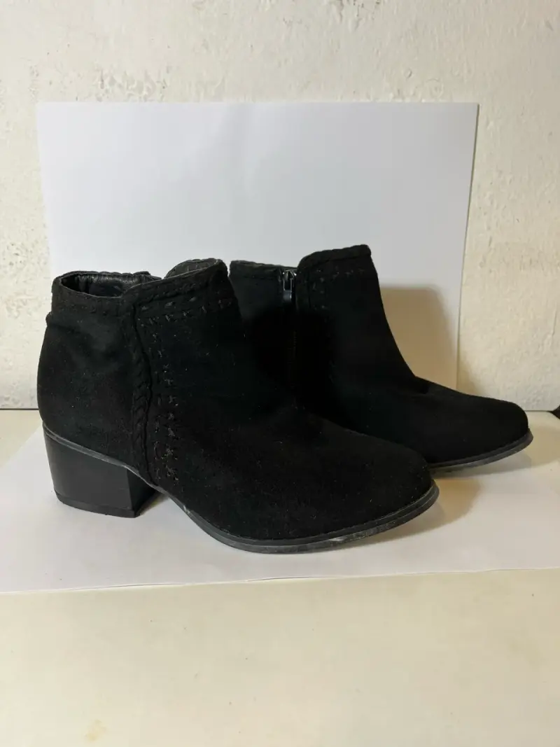 Botines negros de gamuza con cierre  TALLA 35 - 2