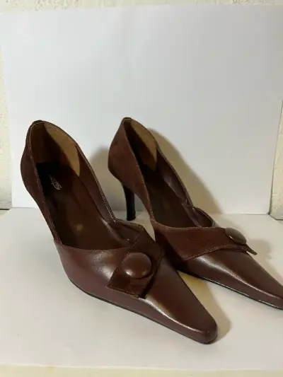 Zapatos de tacón marrones elegantes TALLA 35 - miniatura 1