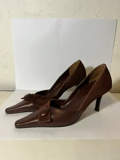 Zapatos de tacón marrones elegantes TALLA 35 - miniatura 2