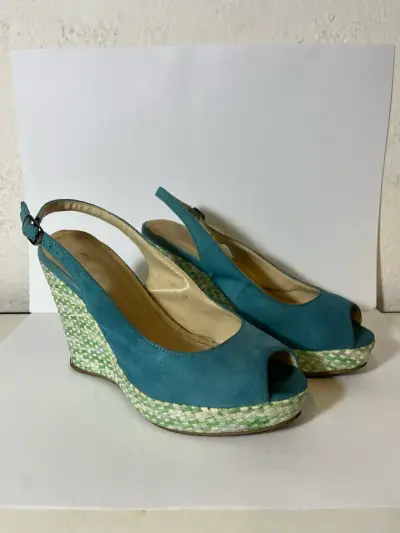 Sandalias  azul turquesa con plataforma TALLA 35 - miniatura 1