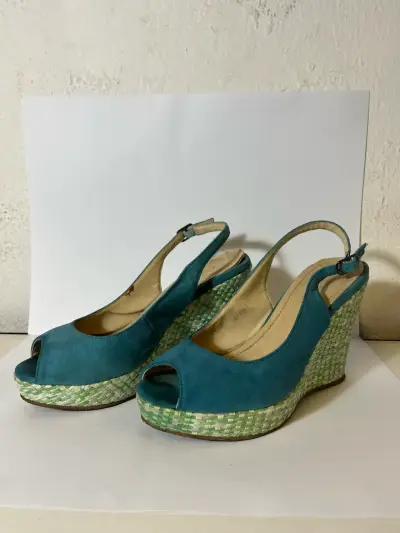 Sandalias  azul turquesa con plataforma TALLA 35 - miniatura 2
