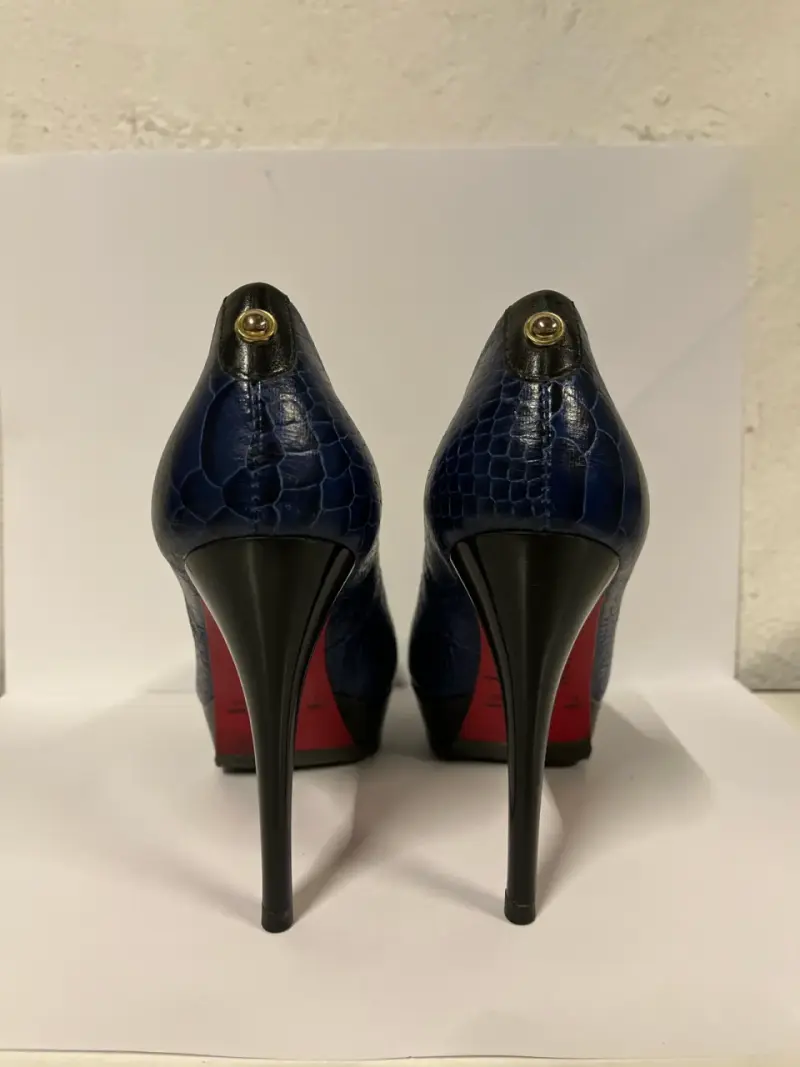 Tacones altos azules de piel TALLA 35 - 3