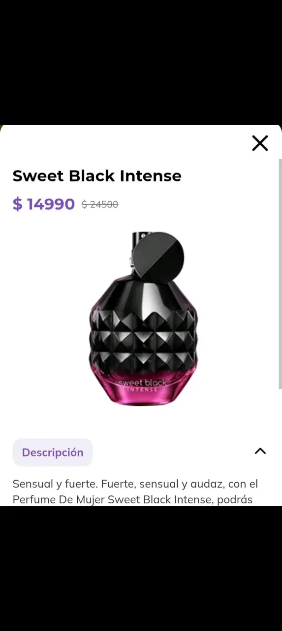 Perfume Sweet Black Intense para mujer