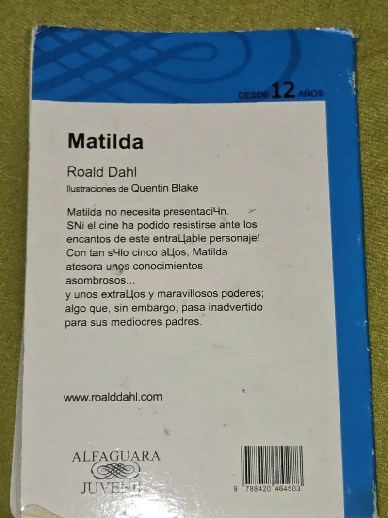 Libro Matilda de Roald Dahl - Alfaguara - 2