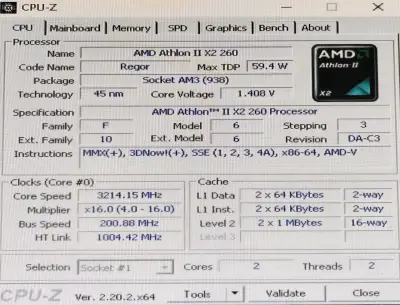 Procesador AMD Athlon II X2 260 3,2 GHz - miniatura 3