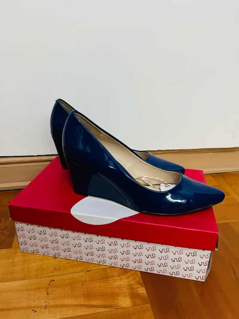 Zapatos de tacón azul elegantes - 5