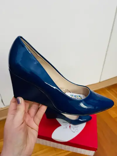 Zapatos de tacón azul elegantes - miniatura 6