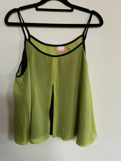 Blusa Fiorucci verde con tirantes - miniatura 1