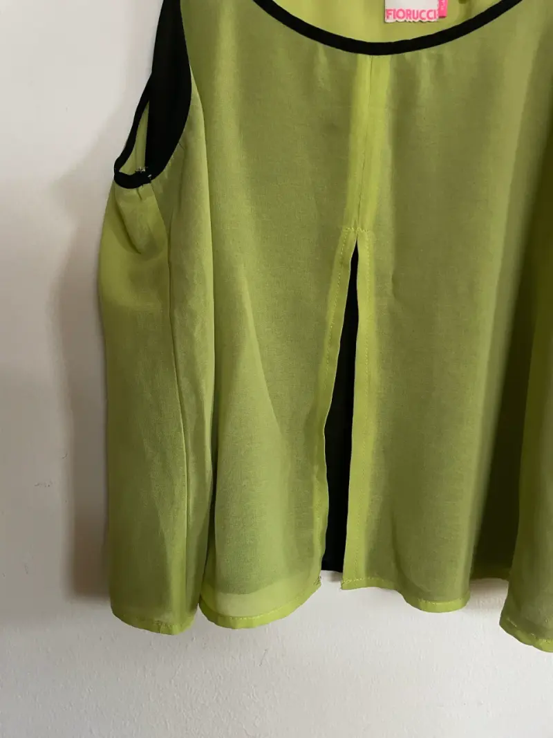Blusa Fiorucci verde con tirantes - 3