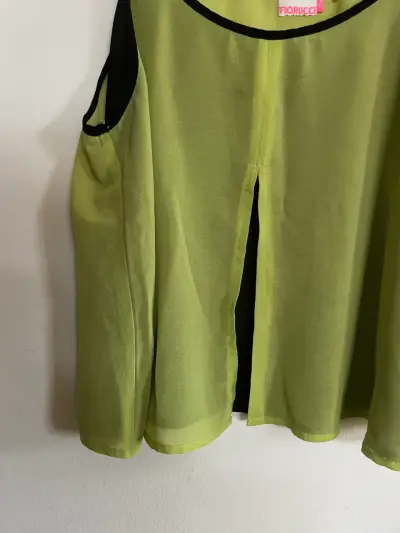 Blusa Fiorucci verde con tirantes - miniatura 3