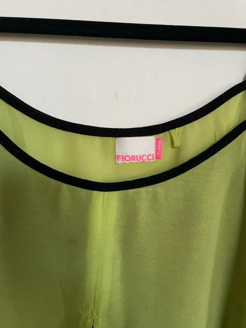 Blusa Fiorucci verde con tirantes - 4