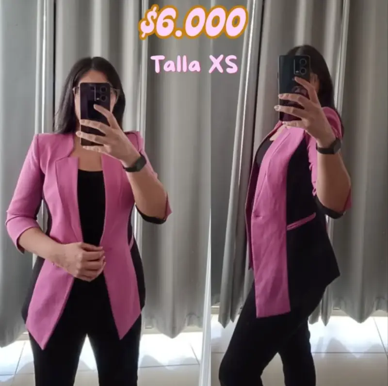 Blazer rosa Vero Moda con detalles negros - 2
