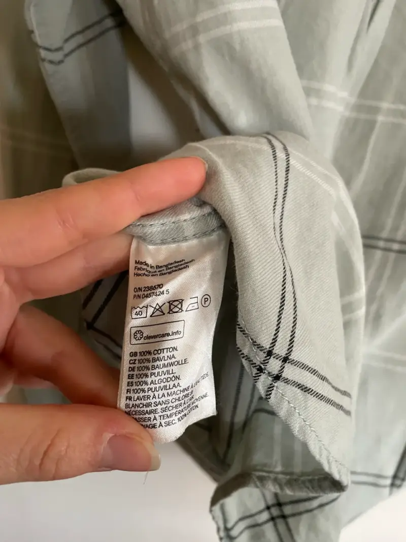 Camisa a cuadros gris claro de mujer - 3