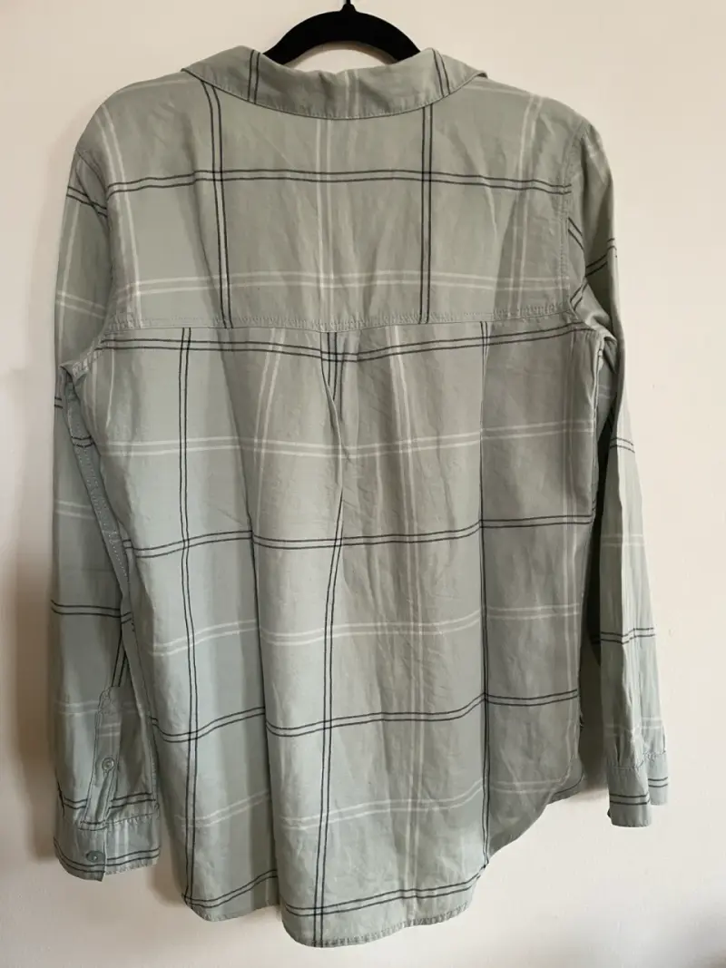 Camisa a cuadros gris claro de mujer - 5