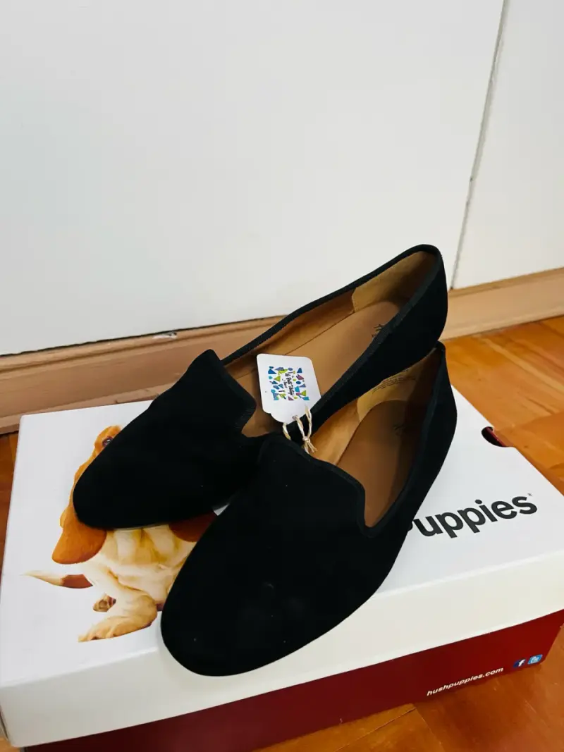 Zapatos planos negros de gamuza - 4