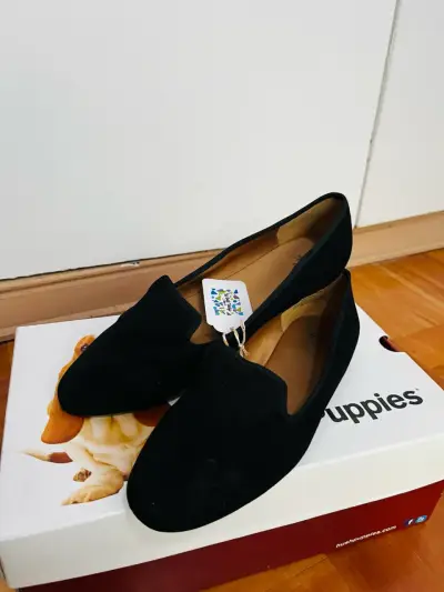 Zapatos planos negros de gamuza - miniatura 4