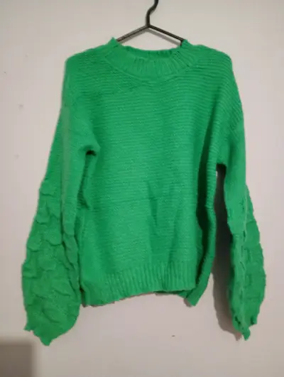 Suéter verde tejido para mujer talla M/L - miniatura 1