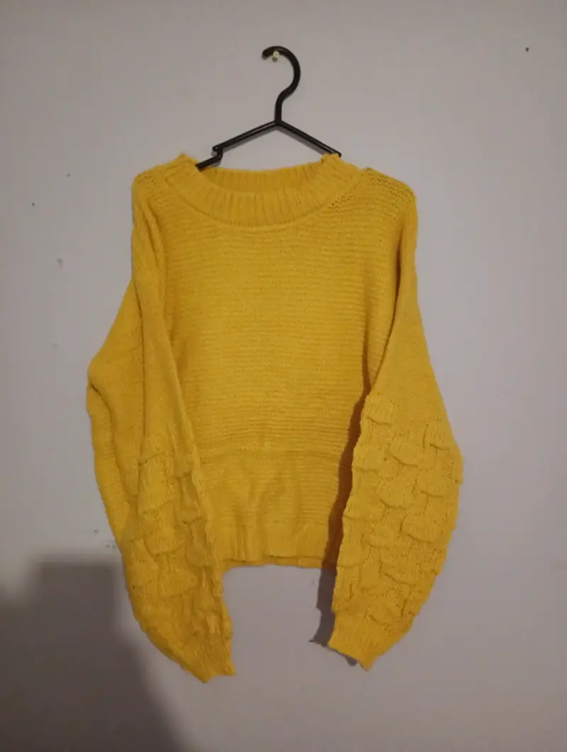Suéter verde tejido para mujer talla M/L - 2