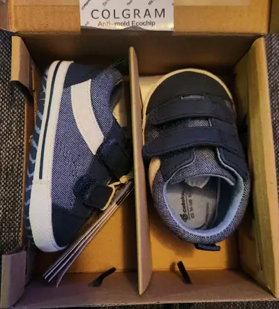 Zapatillas de bebé colloky azul con velcro - miniatura 3