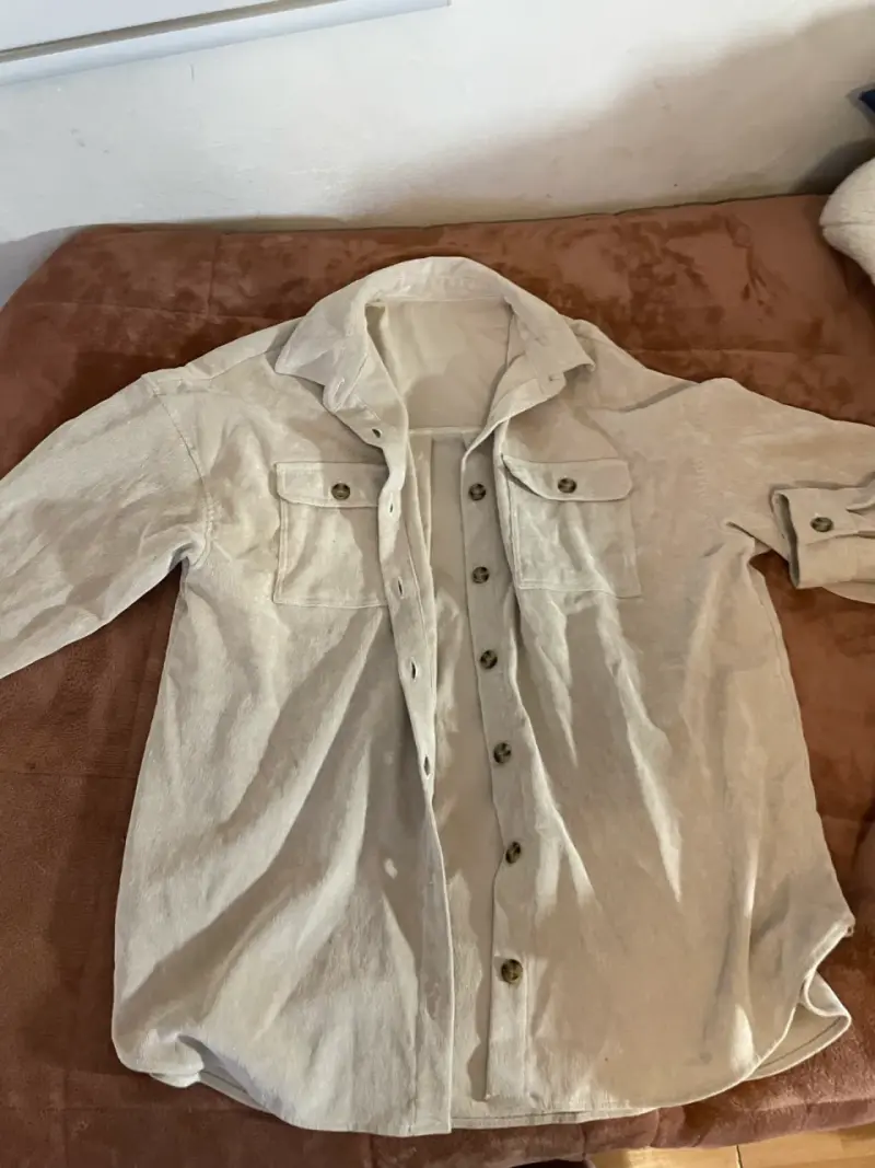 Camisa beige cotele - 2