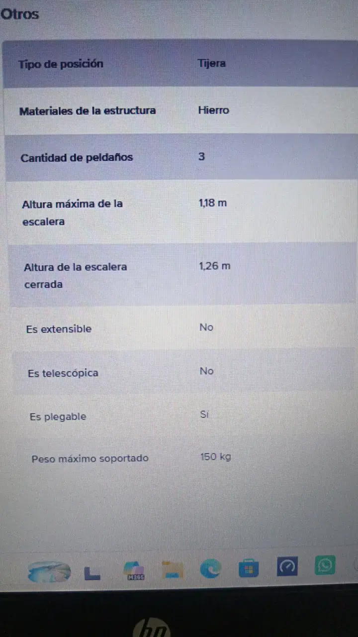 Escalera plegable de 3 peldaños roja - 3