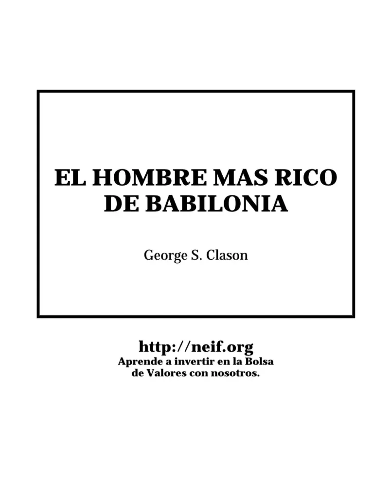 Libro 'El Hombre Más Rico de Babilonia'