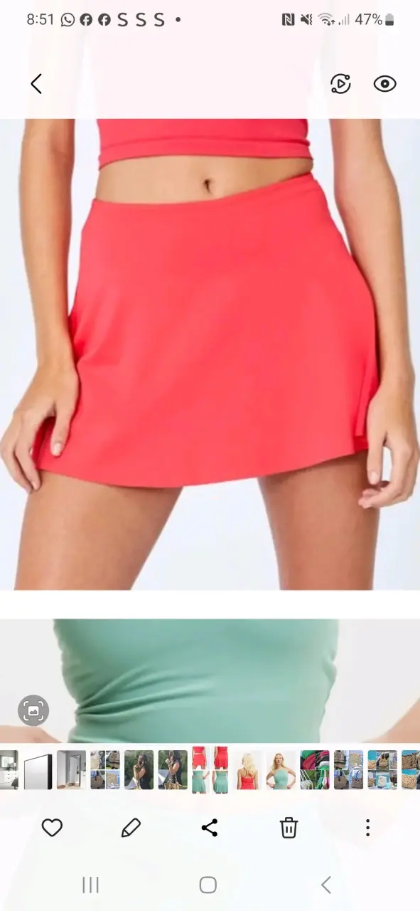 Falda deportiva coral para mujer - 1
