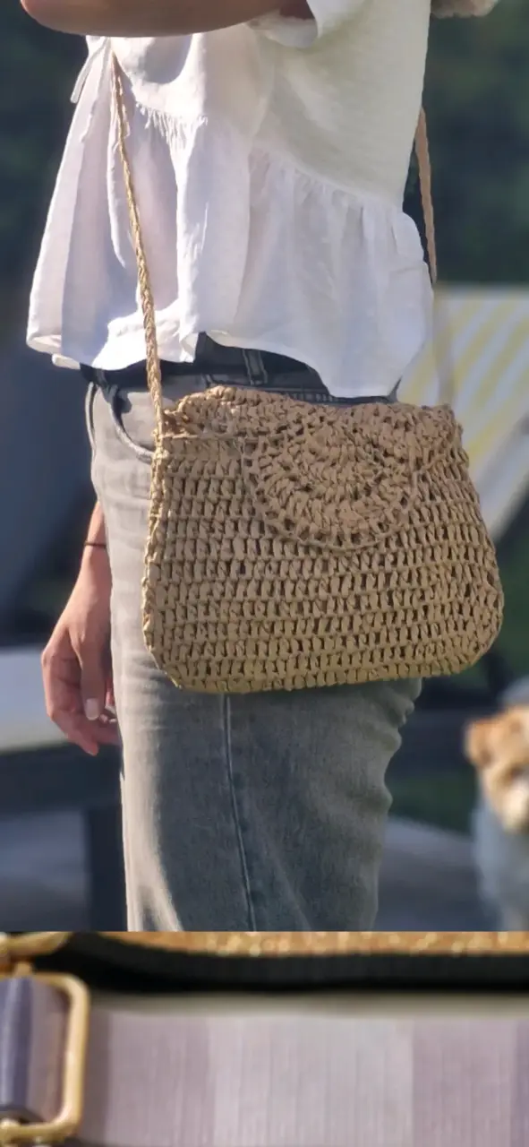 Bolso de paja tejido estilo veraniego - 1