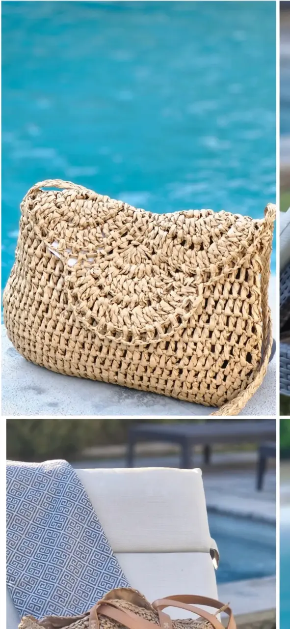Bolso de paja tejido estilo veraniego - 2
